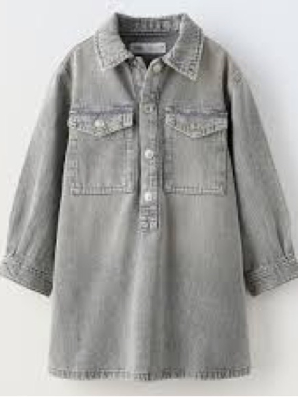 Zara Gray Denim Shirt Dress Sz 13/14